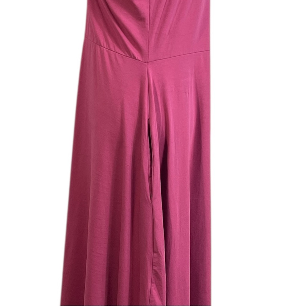Pact Organic Womens Fit and Flare Midi Dress in Pink/Purple Color Size XL - Picture 5 of 8